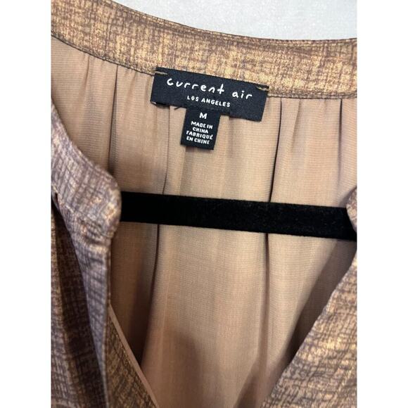 Current Air Top Size MED Brown Gold Long Sleeves Classy Chic - Picture 5 of 6